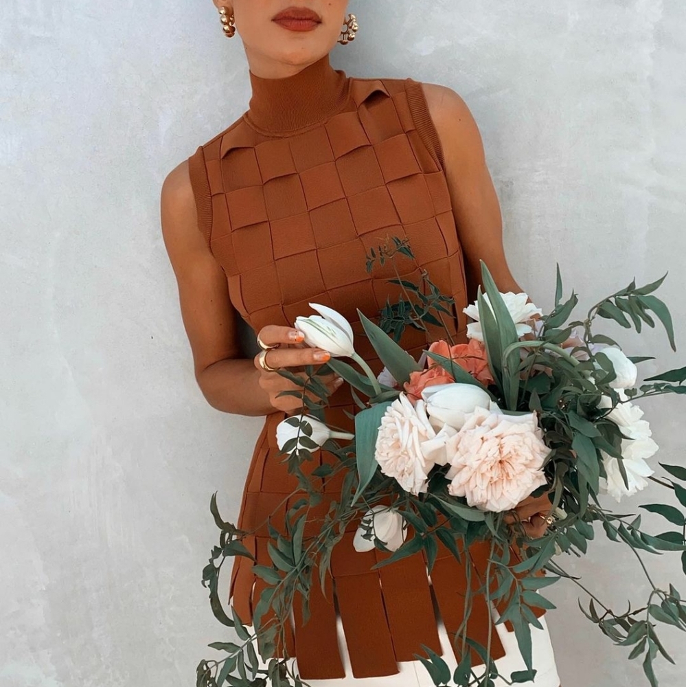 NWT RARE BANDAGE WEAVE TANK TOP Runway Revolve Camila Coelho like Valentino - Picture 2 of 16